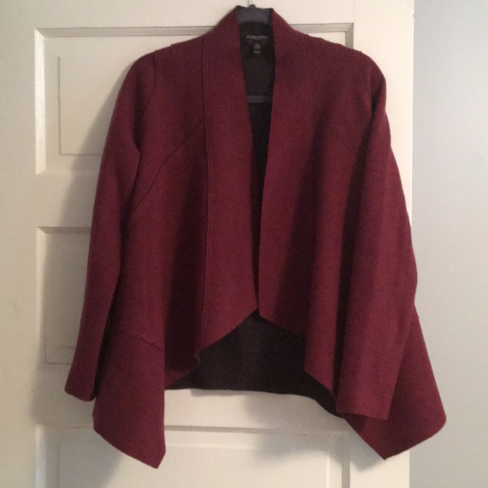 Eileen Fisher Burgundy Sweater Jacket